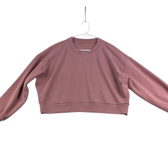Lululemon Softstreme Perfectly Oversized Cropped Crew Women's Size 12 - Picture 1 of 6